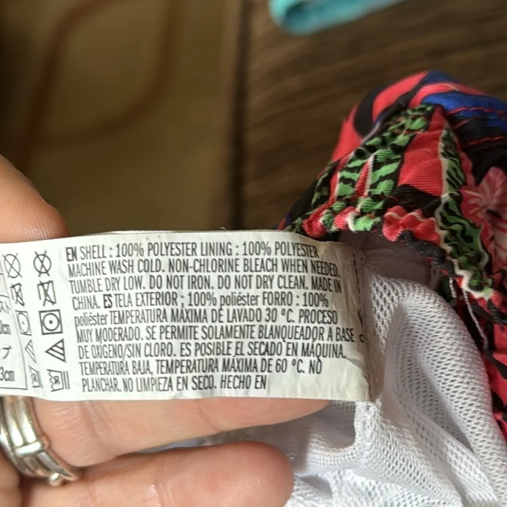 MTV Mens Swim Trunks Shorts Hawaiian Tropical Pink Lined Drawstring